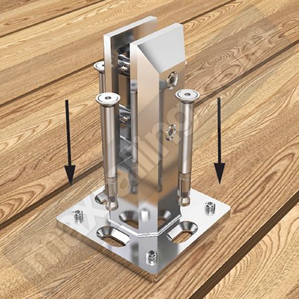 квадратно краче за стъклен парапет